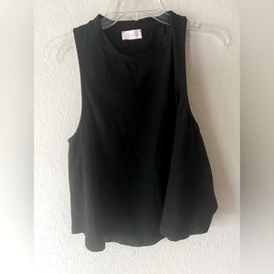 Pink Lily Black Tank Top